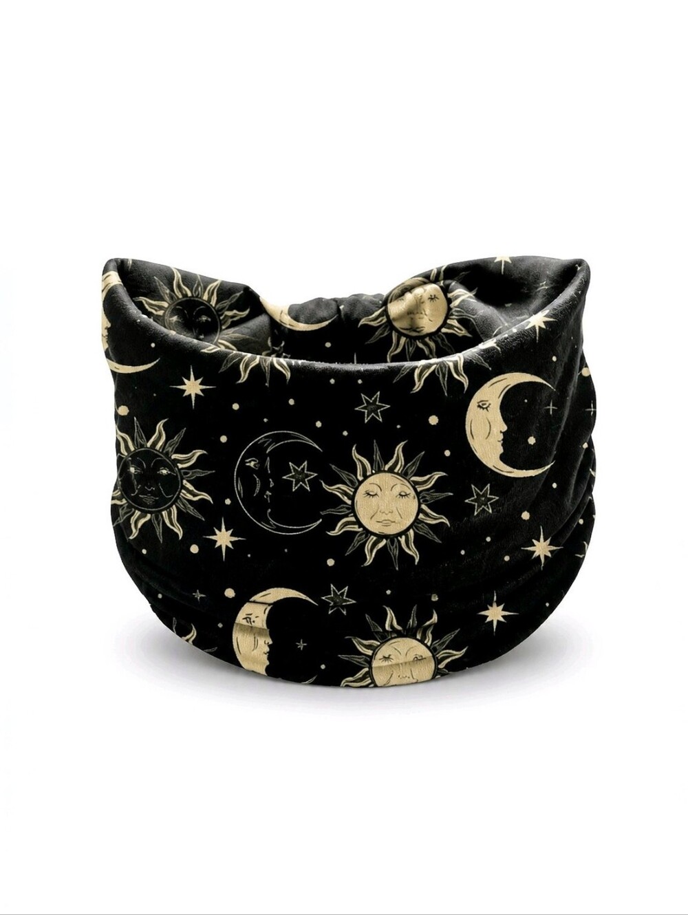 Luna Sun Moon Yoga Headband Bohemian Hair Band Black Wide Hair Band